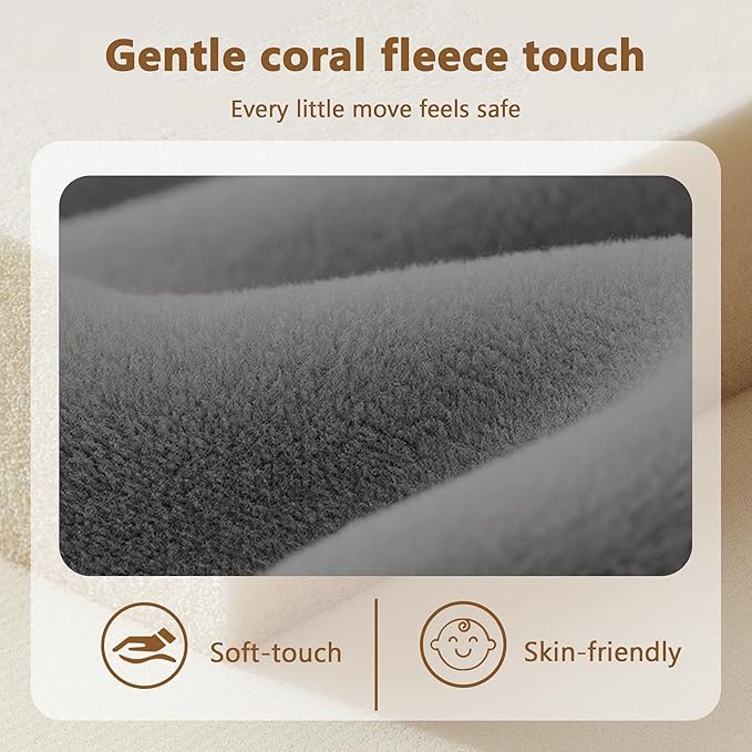 Baby Play Mat for Floor, 1.3'' Thick Memory Foam Tummy Time Mat - Super Soft Coral Velvet Nursery Rug with Non-Slip Backing, Crawling Rug for Toddlers/Infants, Yoga & Tatami Use, 79''x 118''