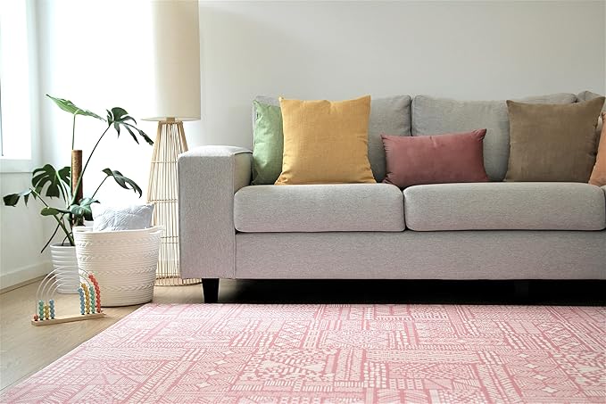 Cushmat Stylish Reversible Foam Play Mat (Large, Explorer - Ash Rose) - Soft, Waterproof, Durable Play mat for Infants, Babies, Toddler, Kids & Grownup - 6.5ft x 4.5ft