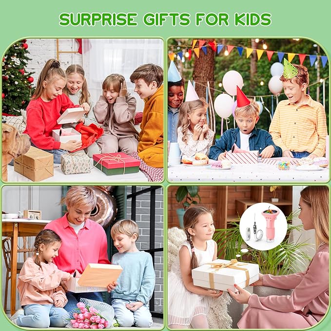 Kids Magnifying Glass, 2.0 Inch Digital Screen Mini Pocket Microscope for Bug - 200x Zoom Handheld Microscope with Adjustable Lights, Edu Birthday Gifts for Age 3-12 Girls