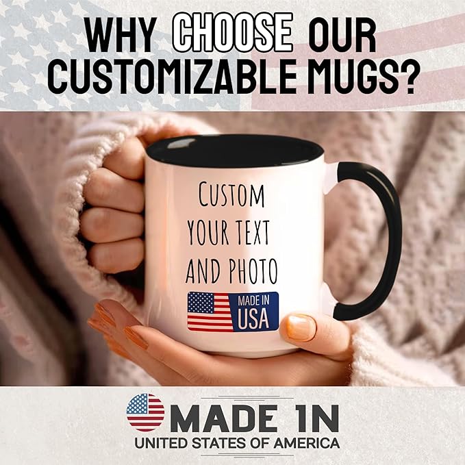 Custom Photo Mug Personalized Coffee Mugs with Photo Text Name Customized Cup Unique Gifts for Men Women Friend Family Wedding Christmas