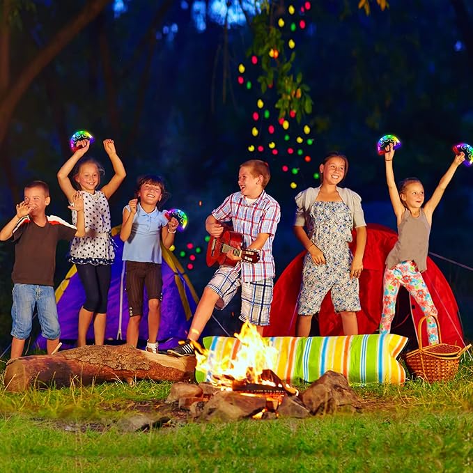 Aywewii LED Tambourine, Light Up Toys Handheld Musical Flashing Tamborine Sensory Toys Autism Toys Party Supplies for Birthday Anniversaries Gifts for Kids Adults Teens (6 Pack)