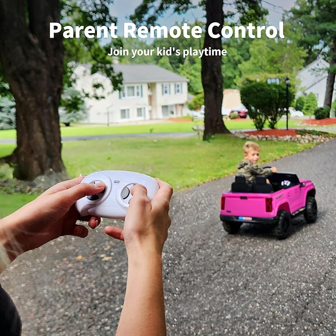 24V 2 Seater Ride on Toy for Big Kids, Electric SUV Kids Car to Drive w/Parent Remote, 2WD/4WD Switchable - Pink