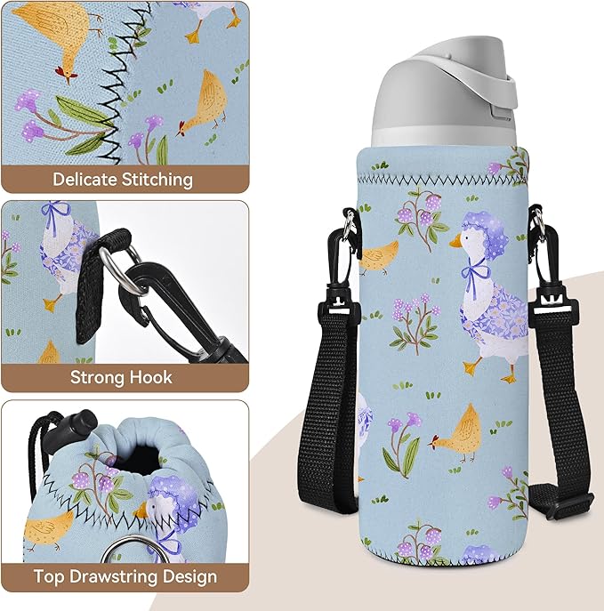 AUPET Water Bottle Bag Carrier,24oz/32oz Insulated Neoprene bottle Sling Holder Case Pouch Cover for 1000ML/750ML Bottles with Shoulder Strap for walking