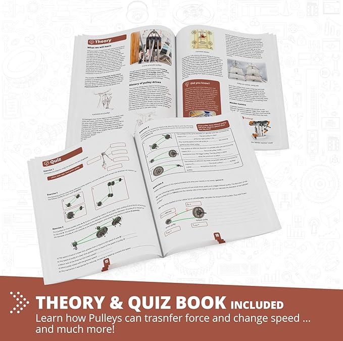 Engino STEM Toys, Pulley Drives Building Toys for Kids 9+, Educational Set, Creative Gift for Boys & Girls, STEM Engineering Kit, Play & Learn (8 Building Model Options)