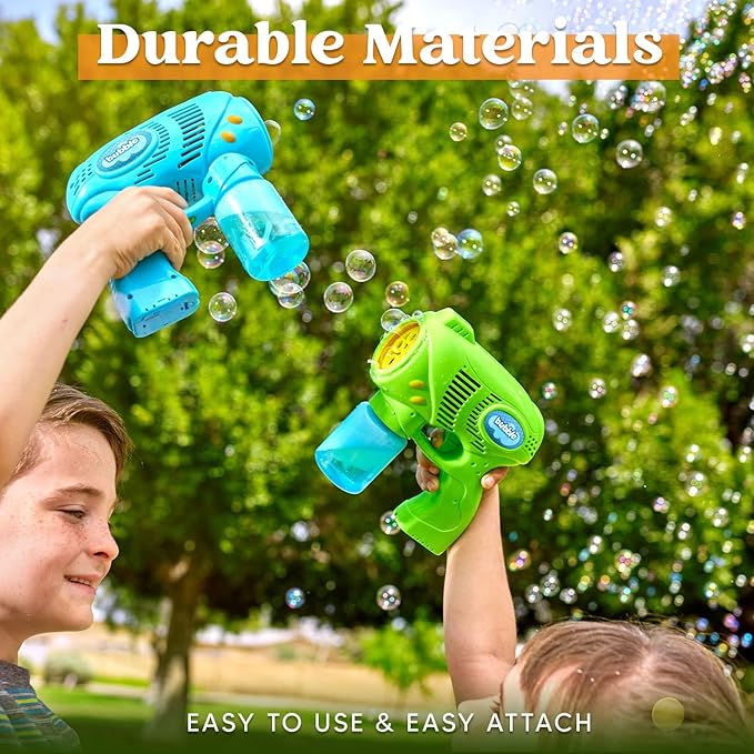 JOYIN 2 Kids Bubble Gun with 2 Bottles Refill Solution, Bubble Machine Gun for Toddlers 1-3 Kids 4-8, Party Favors, Summer Toy, Outdoors, Easter, Birthday Gift
