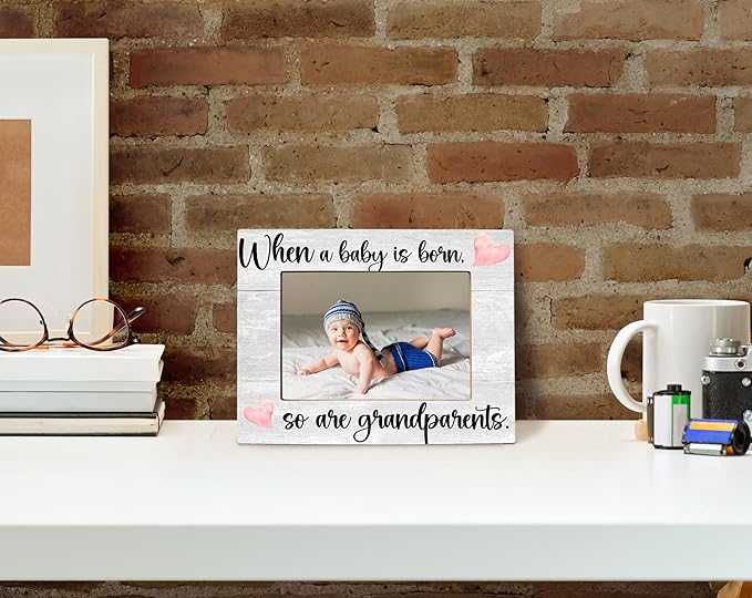 Baby Picture Frame, Ultrasound Picture Frames, When a Baby is Born So is a Grandparents, New Grandparents Gifts First Time 2025, Photo Frame,4x6 inch