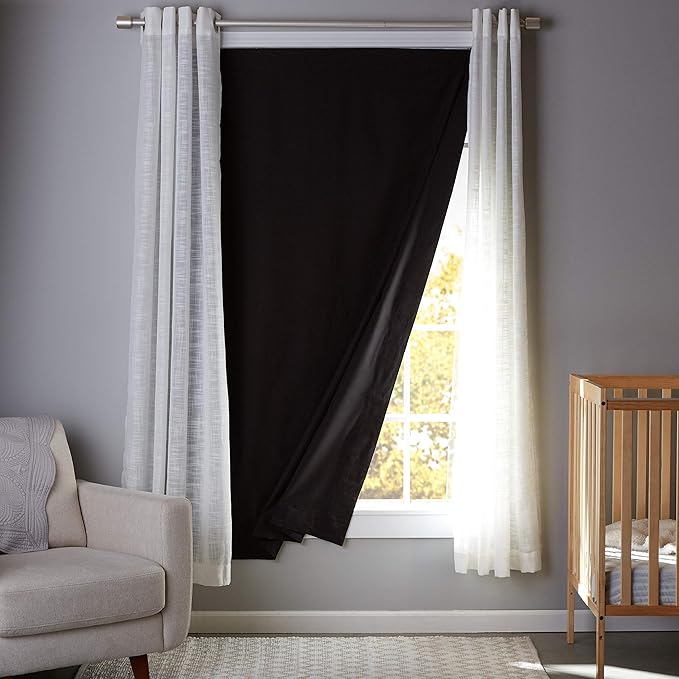 Amazon Basics Portable Blackout Curtain Shade with Suction Cups, 50" W x 78"L, 1-Pack, Black