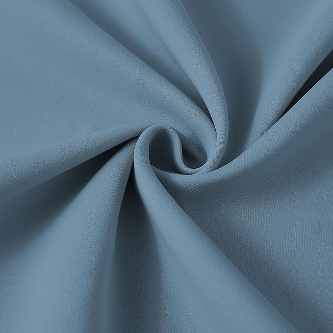 KEQIAOSUOCAI Dusty Blue Pinch Pleated Curtains 120 Inches Long 10 FT Length Room Darkening Draperies Luxury Decor for Living Room Nursery (Stone Slate Blue 40x120 Inch 2 Panels)