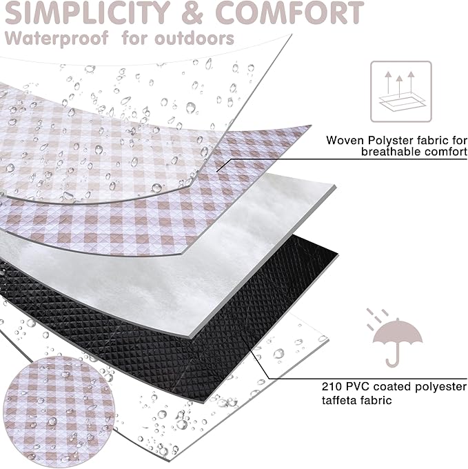 Extra Large Picnic Blanket 80''x 60'' Picnic Mat Waterproof Sand Proof Foldable for Beach, 5-Layer Outdoor Blanket for 6 to 8 Adults,Camping Lawn Hiking Travel Park Music Festival Wedding Mats(Brown)