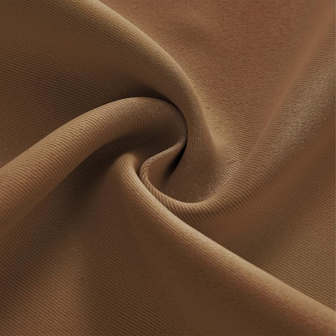 Joydeco Custom Blackout Curtains for Bedroom, 1 Panel Room Darkening Curtains & Drapes for Living Room Window Rod Pocket Back Tab (Custom Size,Brown)