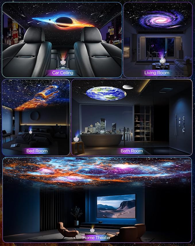 Galaxy Projector, 13 in 1 HD Planetarium Galaxy Star Projector for Bedroom, Star Projector Galaxy Light with Timer, Meteor & RGB Lighting Effects, Galaxy Light Projector for Kids, Adults