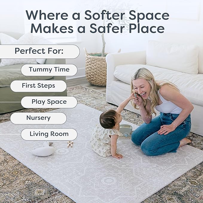 Baby Play Mats for Floor - Layla (4x6ft) - Premium EVA Foam Play Mat for Babies & Toddlers - Perfect for Tummy Time, Crawling, Playroom - Stylish & Comfortable Kids Play Mat
