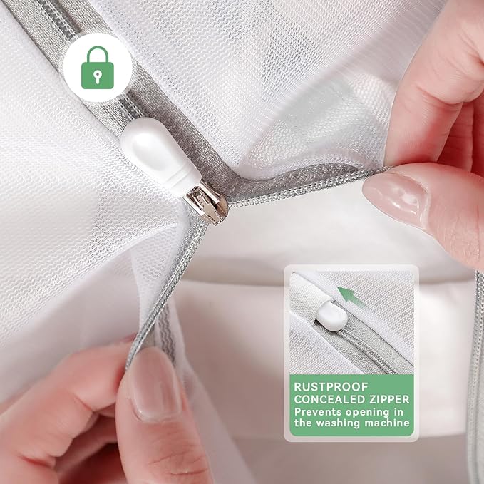 4Pcs Laundry Bags Mesh Wash Bags, 20 X 24 Inches Large Mesh Laundry Bags, Durable Delicate Laundry Bag for Travel, College, Dorm, Family And Apartment Dwellers, White