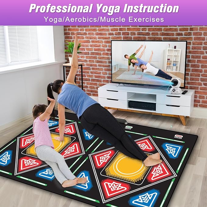 Dance Mat, Electronic Dance Mat for TV with HD Camera, Wireless Double User Dance Mat with Game Controller, Non-Slip Dance Pad for Kids Adults, Christmas Birthday Gifts for Girls Boys
