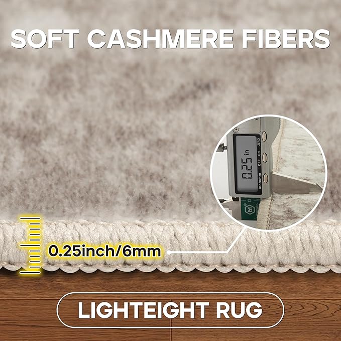 8x10 Area Rugs for Living Room Rug Washable: Modern Large Rug for Dining Room Bedroom Carpet Non Slip 8 by 10 Indoor Abstract Nursery Home Office Brown Grey