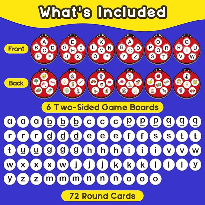 Alphabet Games Letter Learning Toys ABC Flash Cards for Toddler, Speech Therapy Alphabet Matching Game for Kids, Homeschool Supplies Kindergarten Preschool Classroom Must Haves