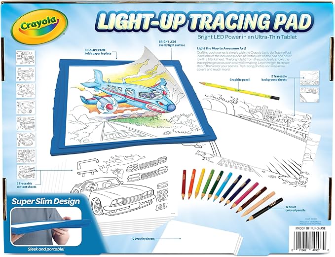 Crayola Light Up Tracing Pad - Blue, Drawing & Tracing Projector for Kids, Sketching Light Box Table, Toys for Kids, Gift for Girls & Boys, Ages 6+