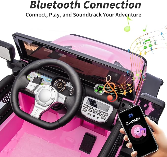 24V Kids Ride on Car, Kids Electric Vehicles Car Ride on Toy Truck for Toddlers w/Remote Control, 400W Motor - Light Pink