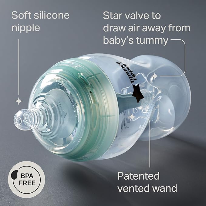 Tommee Tippee Advanced Anti-Colic Ready for Baby Bottle Set, 5oz and 9oz Self-Sterilizing Bottles, Slow and Medium Flow Nipples, 0-6 Month Pacifiers, Travel Bottle Warmer, Removable Bottle Handles