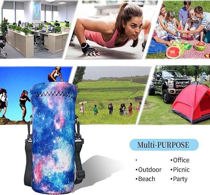 AUPET Water Bottle Bag Carrier,24oz/32oz Insulated Neoprene bottle Sling Holder Case Pouch Cover for 1000ML/750ML Bottles with Shoulder Strap for walking