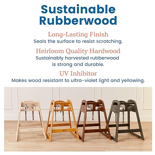 ECR4Kids ASATT Highchair, Toddler Chair, Dark Walnut