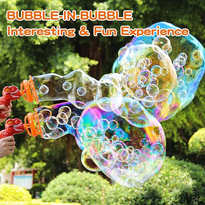 Dinosaur Bubble Machine for Kids 3 4 5 6 Years Old, Dinosaur Bubble Maker Toy Gun for Boys Girls 3-5 Years, Dino Bubble Blower Party Favor Gift for Toddler Kids 4 5 6 Years Old