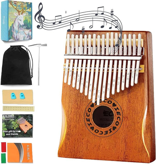 Kalimba Thumb Piano 17 Keys Portable Finger Piano Marimba Music Gifts for Adults Kids