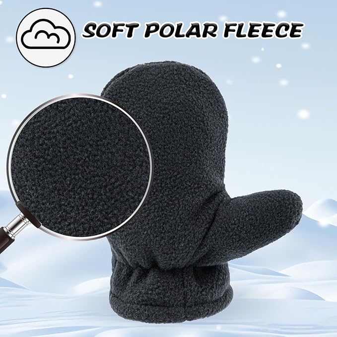 BAVST Baby Toddler Winter Mittens Girls Warm Fleece Lined Gloves Kids Sherpa Lined Mittens for Boys