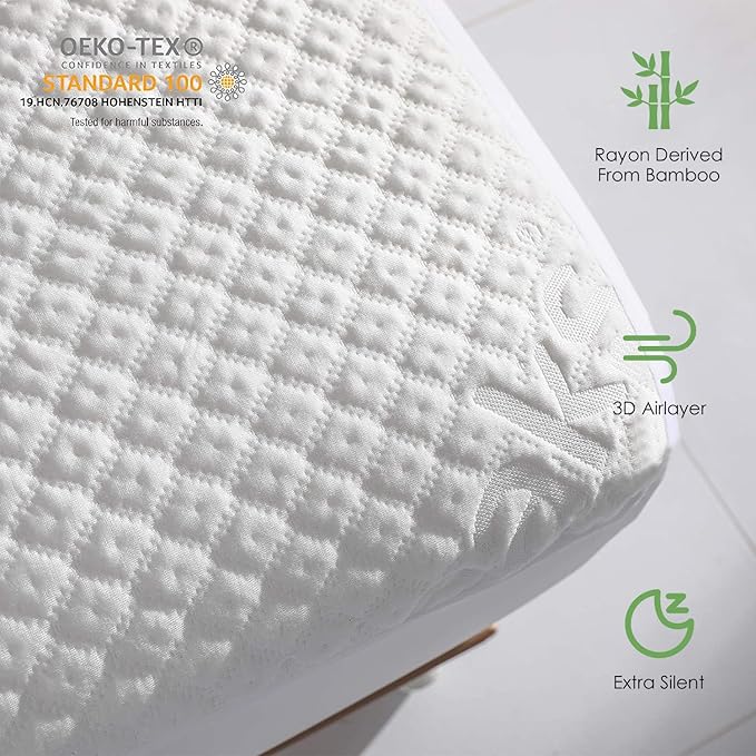 Full Size Bed Waterproof Mattress Protector Fitted Mattress Pad Cover with Deep Pocket Up to 15''