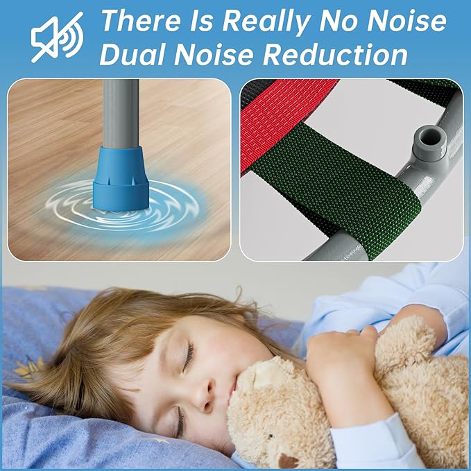 CLORIS 38in/48in Folding Trampoline - Max Load 220lbs / 450lbs Mini Trampoline Rebounder Trampoline for Adults with Adjustable Foam Handle, with safty Padded Cover Best Gift for Kids/Adult