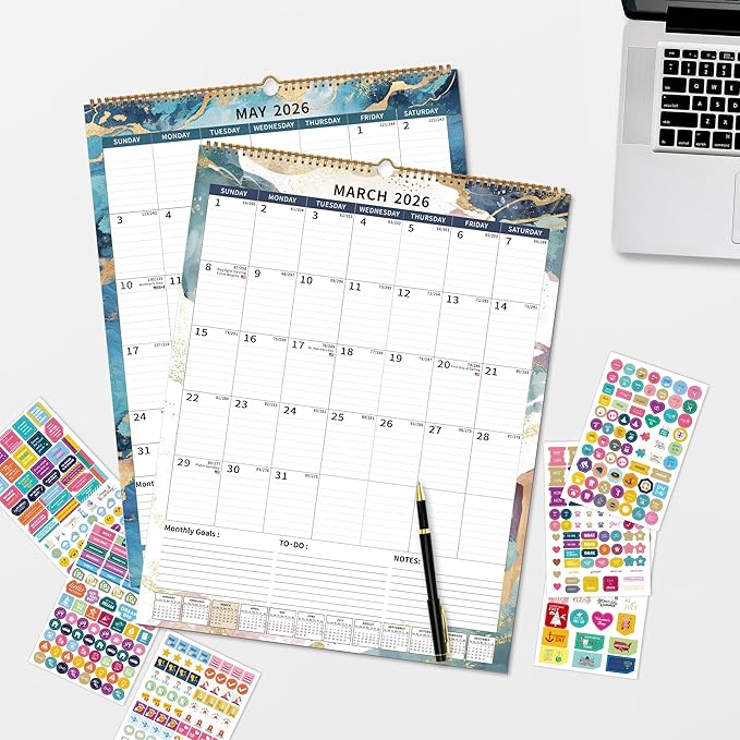 2025 Calendar, Wall Calendar 2025-2026 (17"x22") with Lines, Monthly Calendar from Jul 2025 to Dec 2026, 18 Month Vertical Large Monthly Family Calendar 2026 for Wall, Calendario 2026