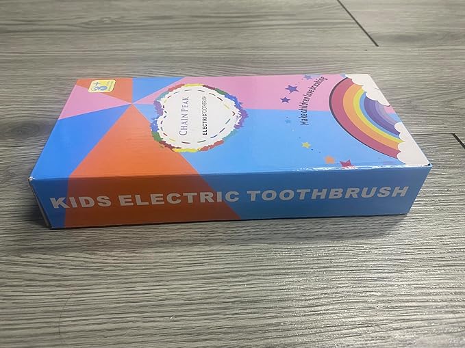 Kids Sonic Electric Toothbrush, Rechargeable Smart Toothbrush for Children Age 3-12, 2 Mins Timer, 6 Modes, 6 Brush Heads, Wall-Mounted Holder