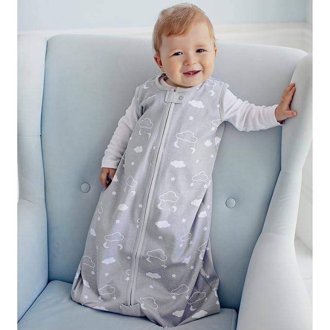 Baby Sleep Sack 1.0 TOG, Organic Cotton Baby Wearable Blanket with Two-Way Zipper, Swaddle Transition Baby Sleeping Bag, All-Season Sleep Sack for Newborn Infant Toddler Boy Girl, 12-18 Months, 1-Pack