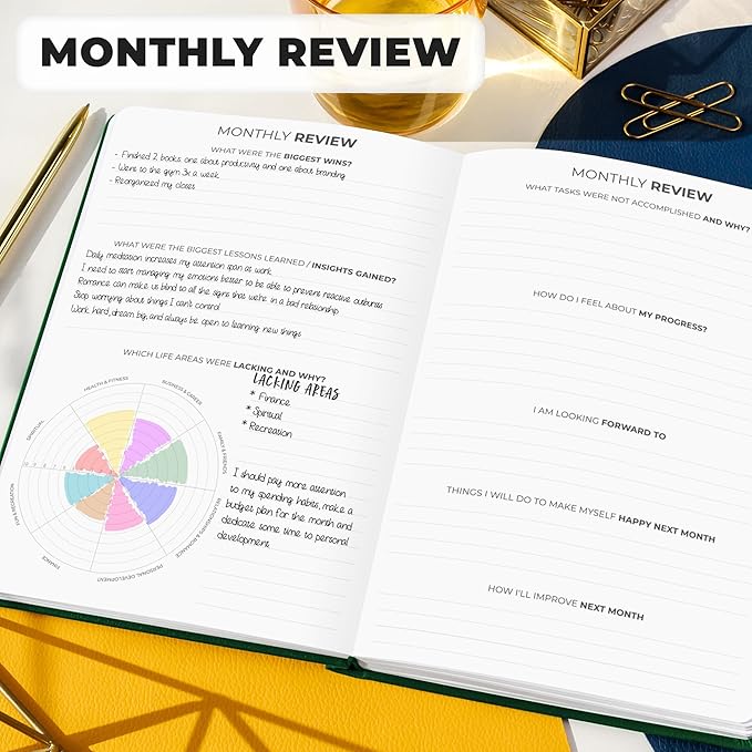 Clever Fox Planner Premium Edition – Undated Luxurious Weekly & Monthly Planner to Increase Productivity and Hit Your Goals – Organizer – Start Anytime, A5, Lasts 1 Year, Forest Green (Weekly)