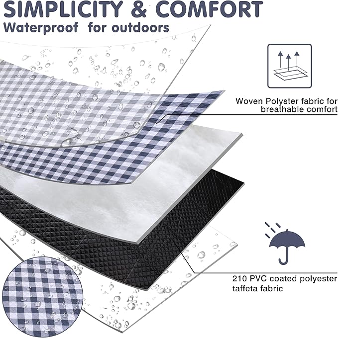 Extra Large Picnic Blanket 80''x 60'' Picnic Mat Waterproof Sand Proof Foldable for Beach, 5-Layer Outdoor Blanket for 6 to 8 Adults,Camping Lawn Hiking Travel Park Music Festival Wedding Mats(Gray)