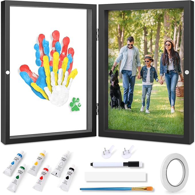 Family Handprint Kit, DIY Craft Keepsake Photo Frame, Hand Print Ornament Kits, Family Gifts for New Parents & Mom & Baby, Grandparents, Couples, Father's Day, Mother's Day, Anniversary