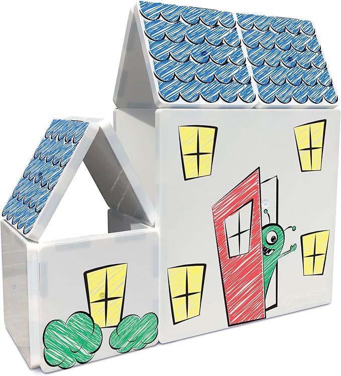 CreateOn Crayola Doodle Magnetic Tiles Building Set for Kids, Magnetic Kids’ Building Toys, STEM & Montessori Arts & Creativity Toys for Boys and Girls Ages 3+, 24-Piece Set