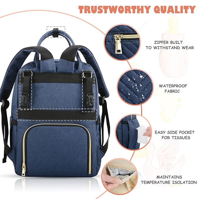 Baby Diaper Bag Backpack, Travel Diaper Bags for Baby Girl Boy Large Capacity Baby Bag Backpack for Women Peacock Blue