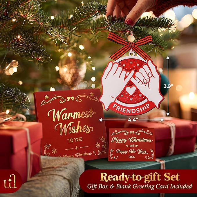 2025 Friendship Ornaments for Women Friends - Best Friends Ornaments for Women, Unique Best Friend Christmas Ornament 2025 for Christmas Tree Decorations, Special Friendship Birthday Gifts