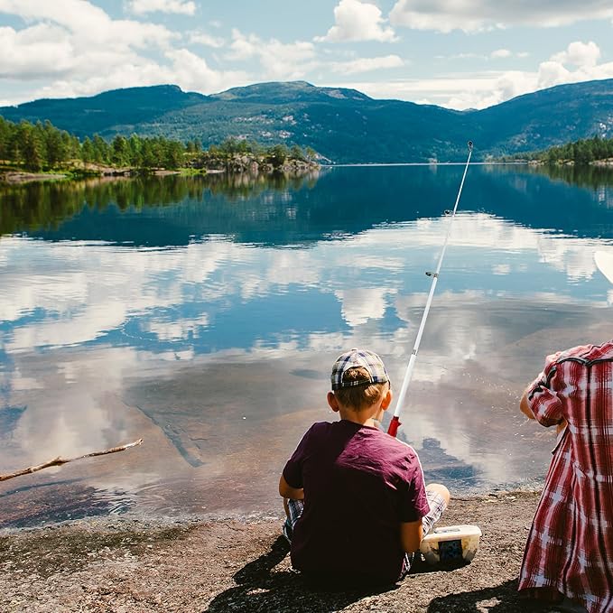 Kids Fishing Pole, Telescopic Fishing Rod, Toddler Collapsible Fishing Rod and Reel Combo with Tackle Box, Fishing Line, Bobber, and Soft Lures for Boy, Girl, Youth, Beginner, Over 4 Years Old