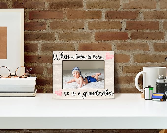 Baby Picture Frame, Ultrasound Picture Frames, When a Baby is Born So is a Grandmother, New Grandmother Gifts First Time 2025, Photo Frame 4x6(cream-coloured)