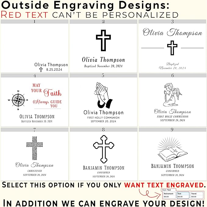 Baptism Keepsake Box - Personalized First Communion Gifts for Boys, Christening Storage for Baby, Unique Baptism Gifts for Girls, Engraved Confirmation Keepsake Box with Name 11 x 8 x 4,75 in