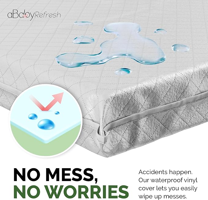 Cradle Baby Mattress and Bassinet Mattress 14x34 – 2-Inch Firm Foam Baby Bed with Waterproof Vinyl Cover – Non-Toxic Hypoallergenic Cushion Pad Replacement for Infant Bed (Multiple Standard Sizes)