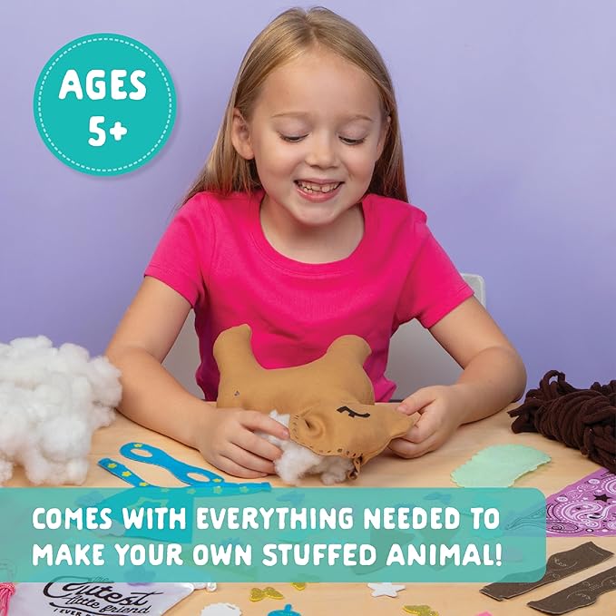 Craft-tastic - Make a Friend Pony - Mini Sewing Kit, Arts and Crafts, Kids Crafts, Art Supplies, Craft Kit Makes 1 Easy-to-Sew Stuffie with Clothes & Accessories, Bonus Travel Tote Included Ages 5+