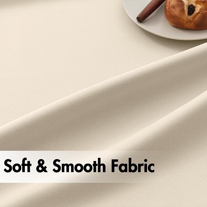 ANRODUO Back Tab Blackout Curtains for Bedroom Living Room, Rod Pocket Pinch Pleated Thermal Insulated Room Darkening Curtains 90 Inches Long 2 Panels, Cream Beige, 42 x 90 Inch