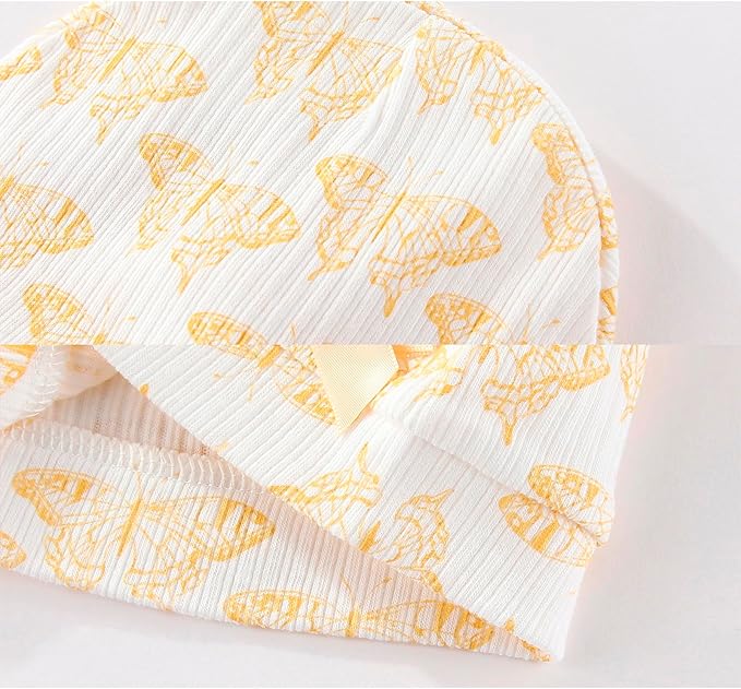 Baby Hat and Mittens Set Cotton Newborn Baby Hats Caps for Boys and Girls, 0-6 Months