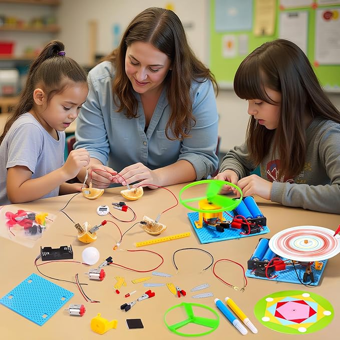 4 Set STEM Science Kits for Kids Age 8-12, 7-in-1 Science Experiments Crafts Projects Electric Motor Building Kit 8-10 9-12, STEM Toys for 6 7 8 9 10 11 13 Year Old Boys Girls Classroom Activity Gift