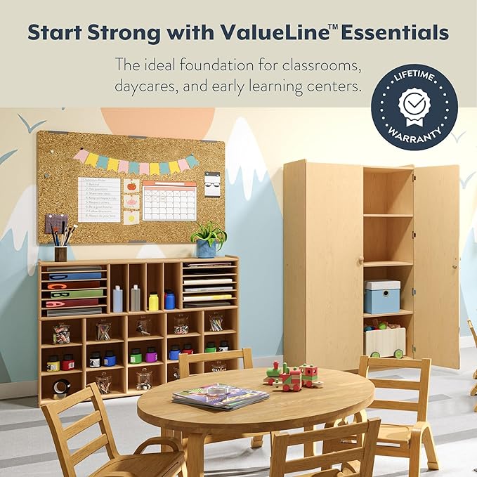 Angeles Value Line Multi-Section Storage, Classroom Shelves and Daycare Furniture, Construction Paper Organizer, 48" L x 12" W x 36" H