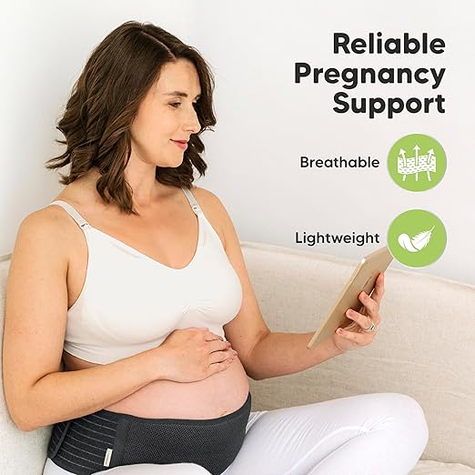 KeaBabies Maternity Belly Bands for Pregnant Women - Soft & Breathable Pregnancy Belly Support Band, Adjustable Maternity Belt for Back, Pelvic Support, Comfortable, Easy to Use (Midnight Black, 2XL)