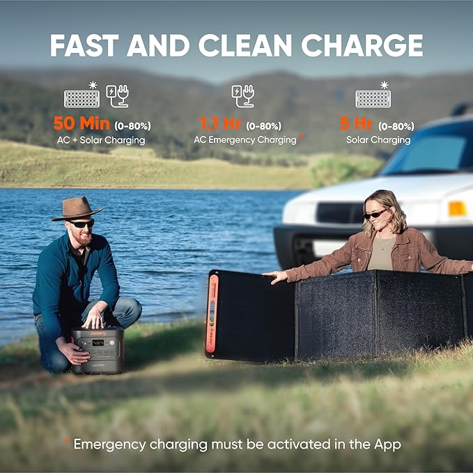 Jackery Explorer 2000 v2 Portable Power Station (2-Pack), 2042Wh LiFePO4 Battery, 2200W Solar Generator, USB-C PD 100W Fast Charging for Camping, Home Use(Solar Panel Optional)